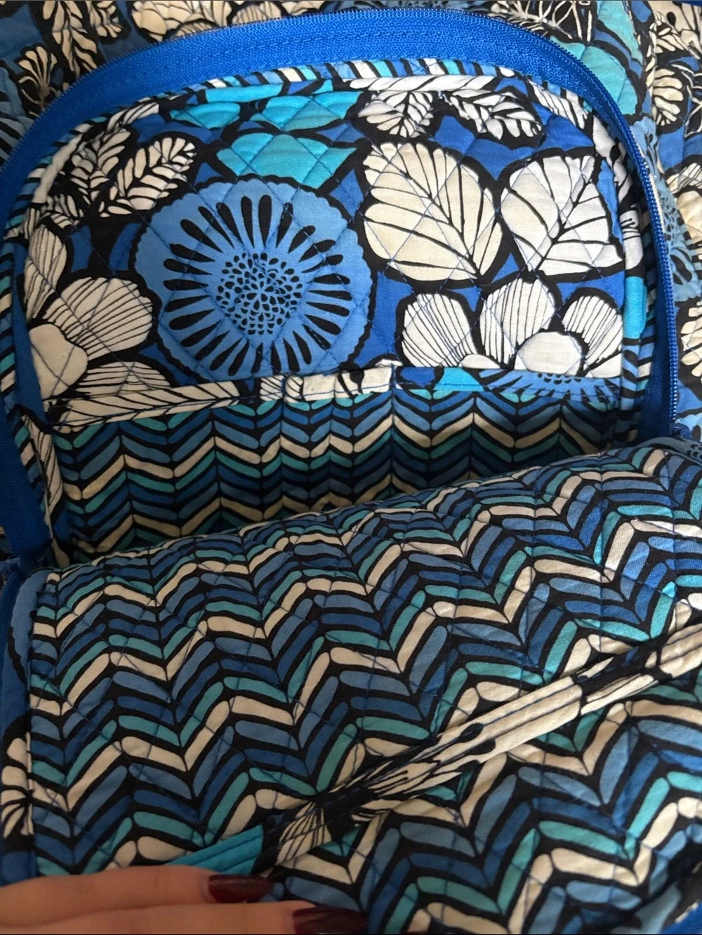 Vera Bradley Blue Floral Quilted Backpack